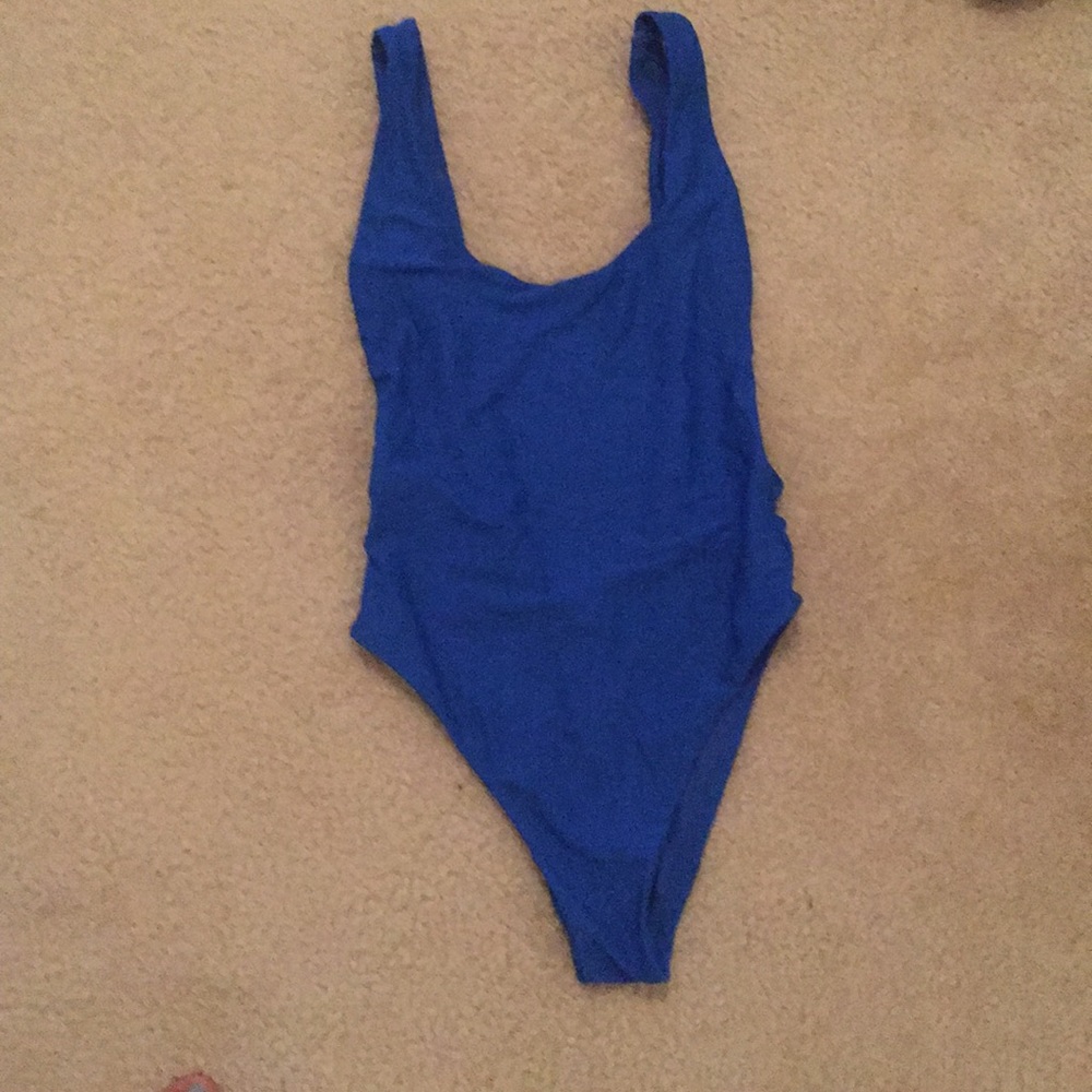 Blue high rise one piece